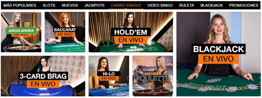 Juegos de casino en vivo disponibles en winner.mx