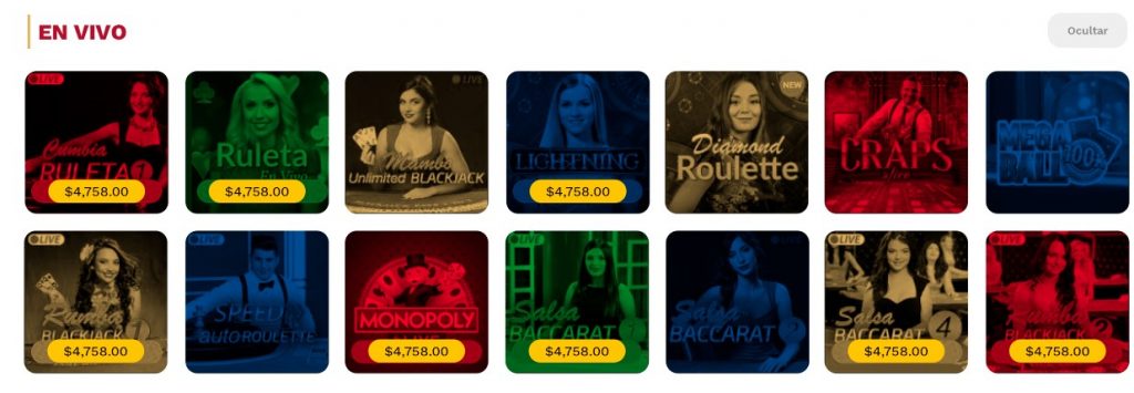 Juegos de casino en vivo Codere